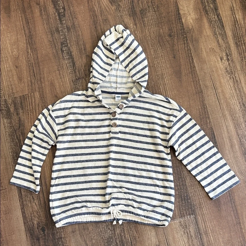 Old Navy Kids Striped Hoodie - Navy and Cream